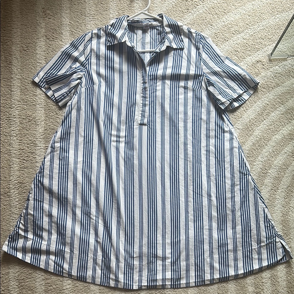Old Navy Blue and White Striped Casual Dress